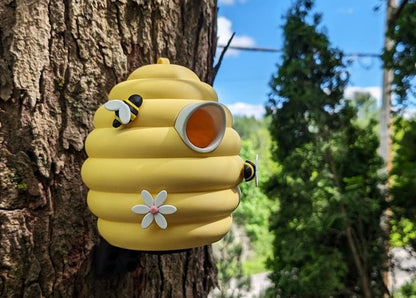 Beehive Bird Box | Outdoor Birdhouse with Bees & Flowers